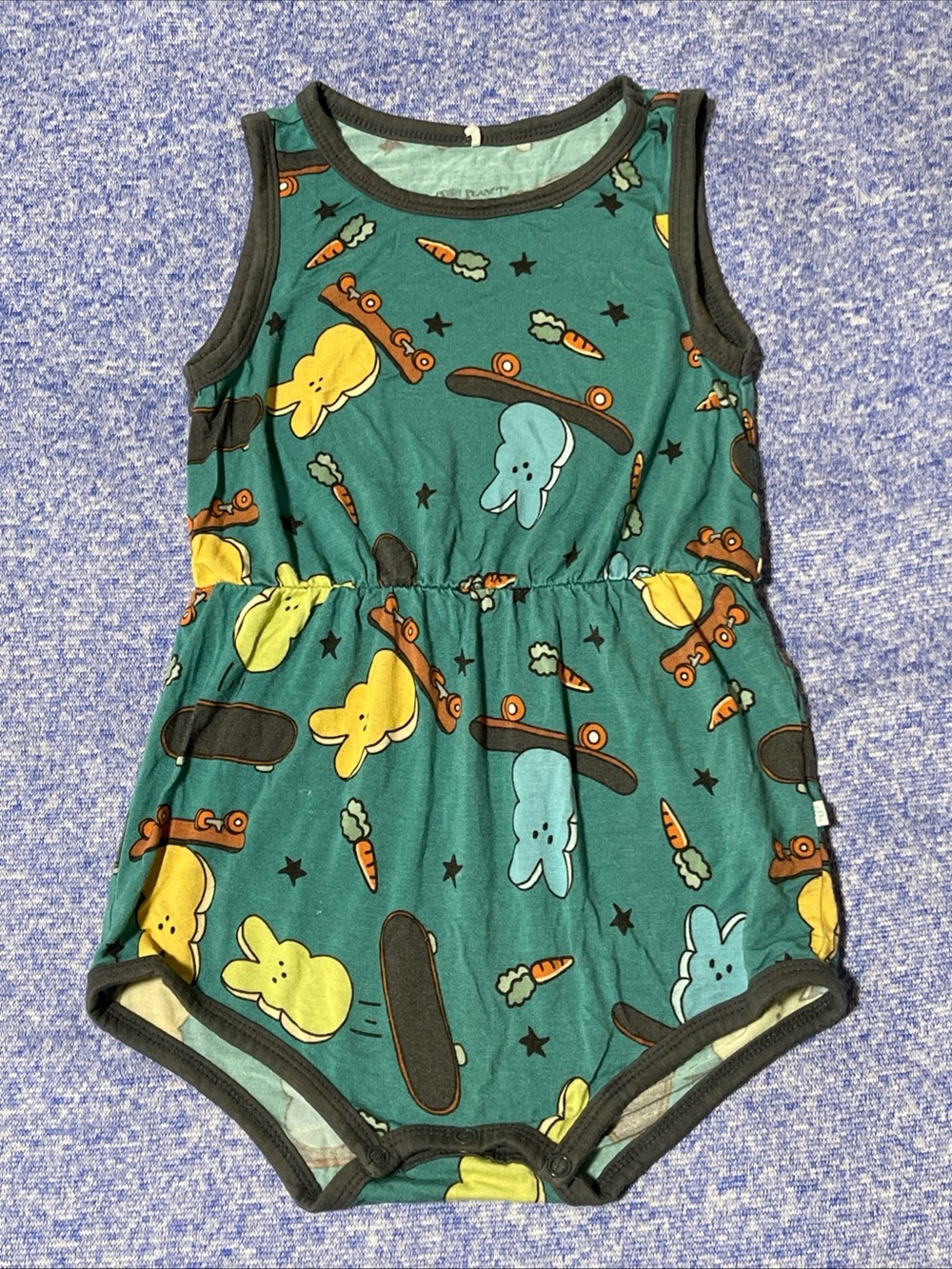 Posh Peanut 2T Bamboo Bunny Skateboard Romper